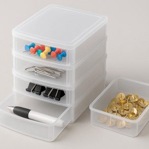Stackable Plastic Drawer Organizer Set for Small Desk Items