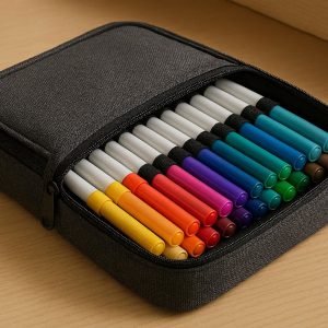 Large Capacity Fabric Pen Pouch for Desk Drawer or Travel Use