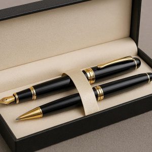 Luxury Executive Fountain Pen and Ballpoint Pen Gift Set in Case