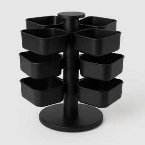 Rotating Multitier Desktop Organizer with Removable Bins 360 Degree