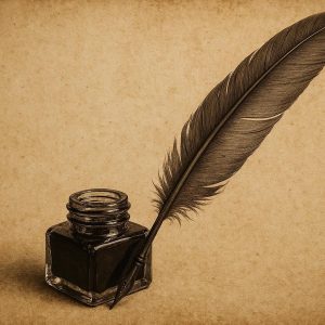 Classic Inkwell and Quill Pen Set for Vintage Writing Experience